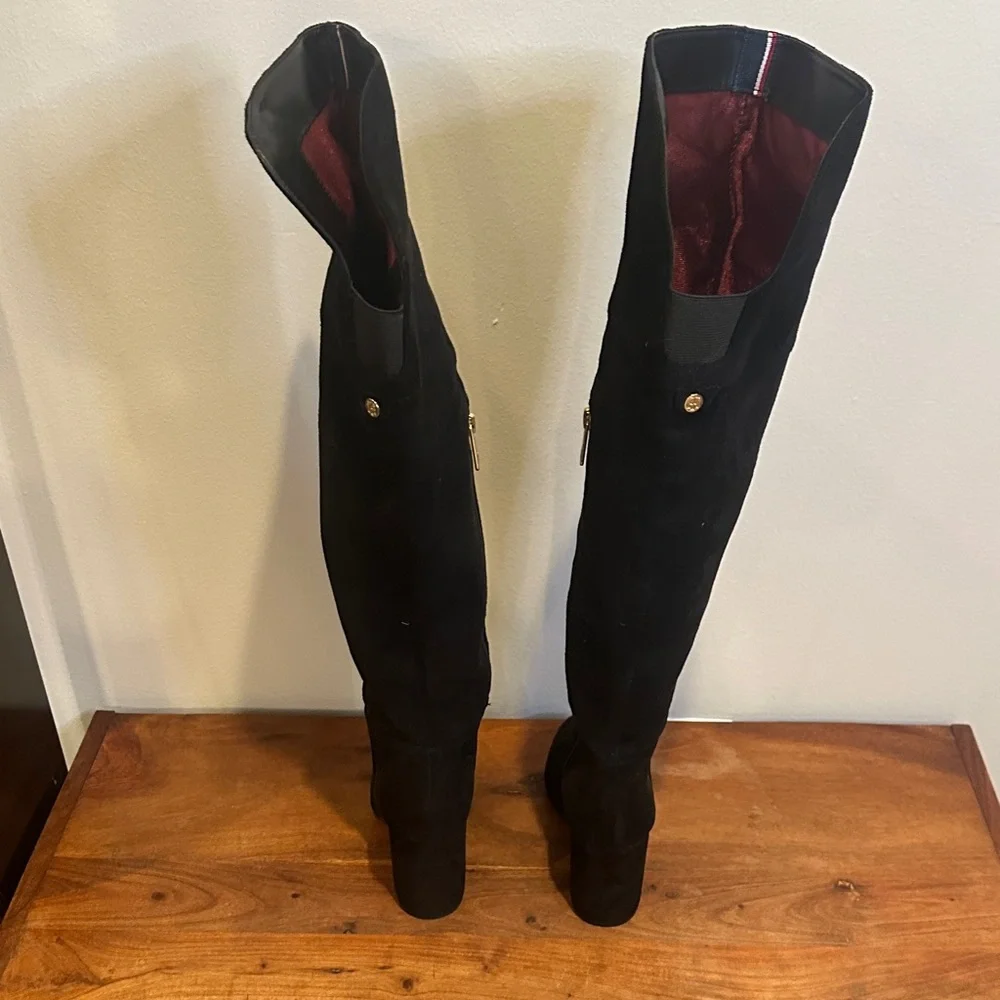 Tommy Hilfiger Black Over-the-Knee Boots‎